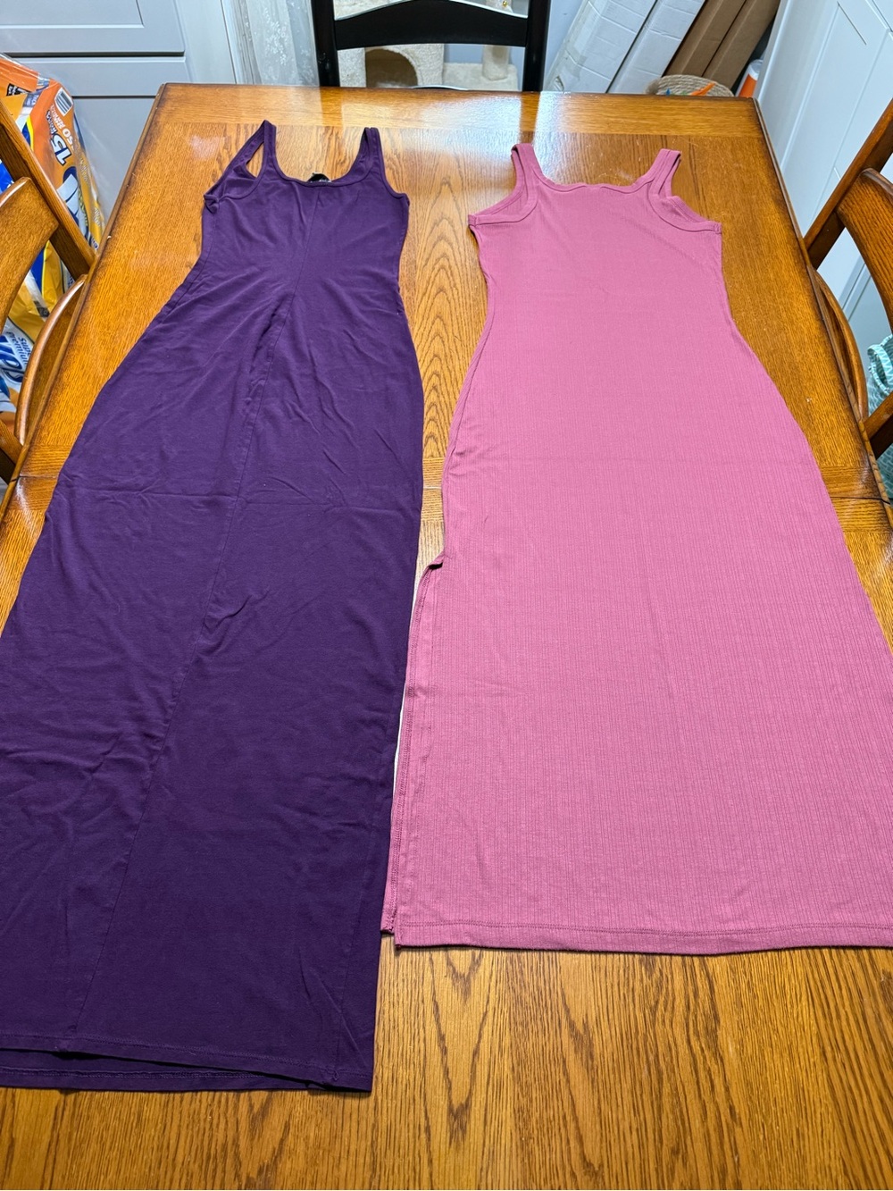 Auden Sleeveless Ribbed Maxi Dresses in Purple and Pink